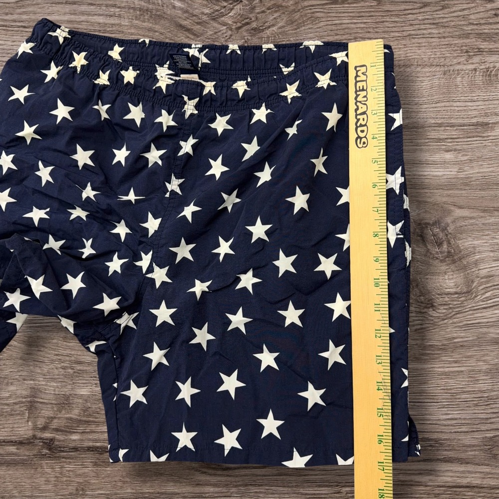 Vtg Lands End Swim Trunks Mens M 32-34 Navy Blue White Star Mesh Lining USA Made - Picture 7 of 12
